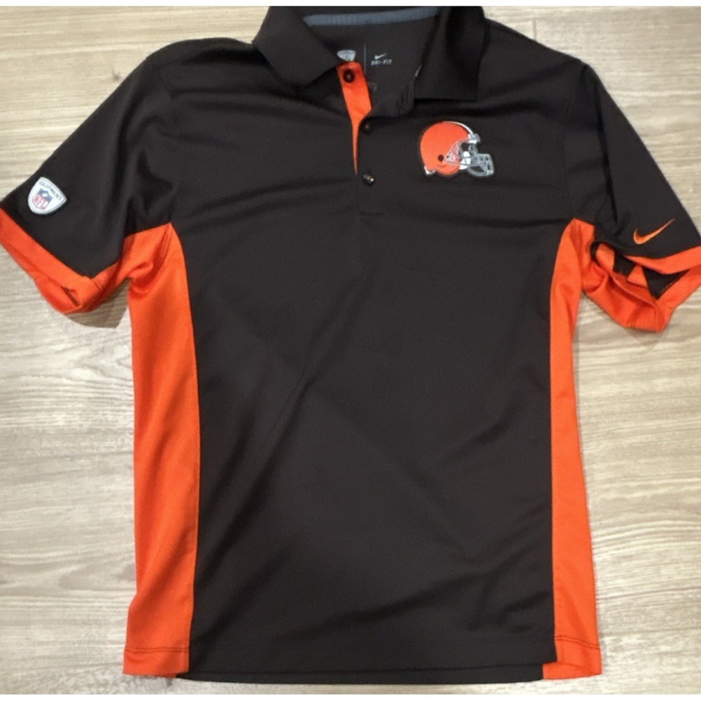 Nike Dri-FIT Men's field approved NFL Browns‎ Polo Shirt Short Sleeve S